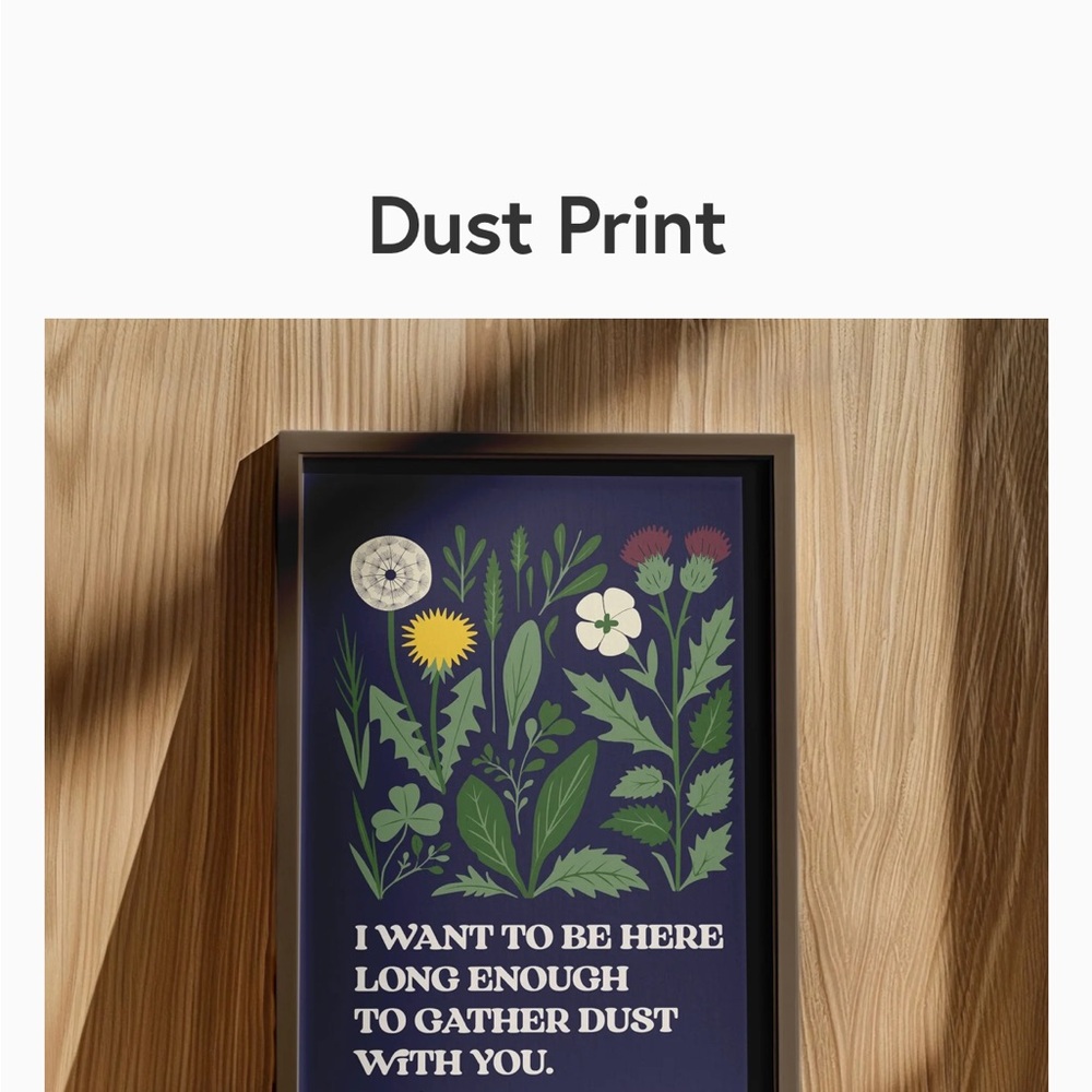 Harry Baker Dust poem print